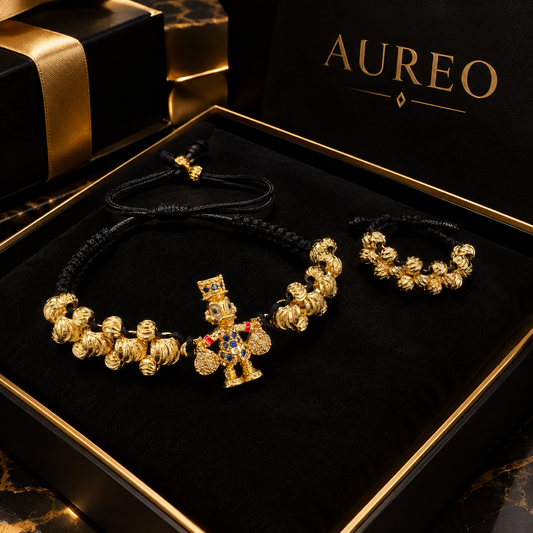 DÚO TÍO RICO IMPERIAL 18K  Pulsera + Anillo en Oro Laminado 18K Certificado