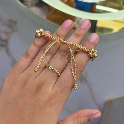 Pulsera Virgen tres carriles en oro laminado 18k con certificado